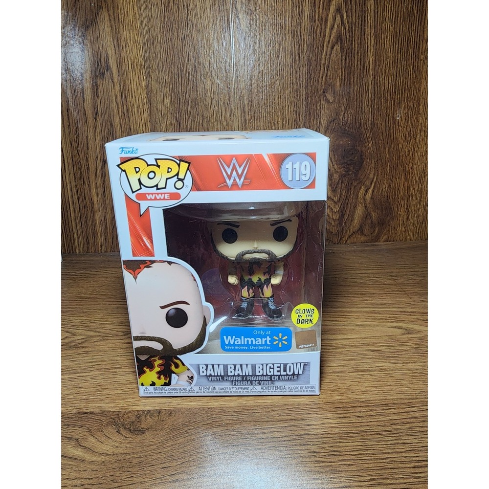 Funko Pop! WWE Glow in‎ the Dark BAM BAM BIGELOW Walmart EXCLUSIVE #119 GITD